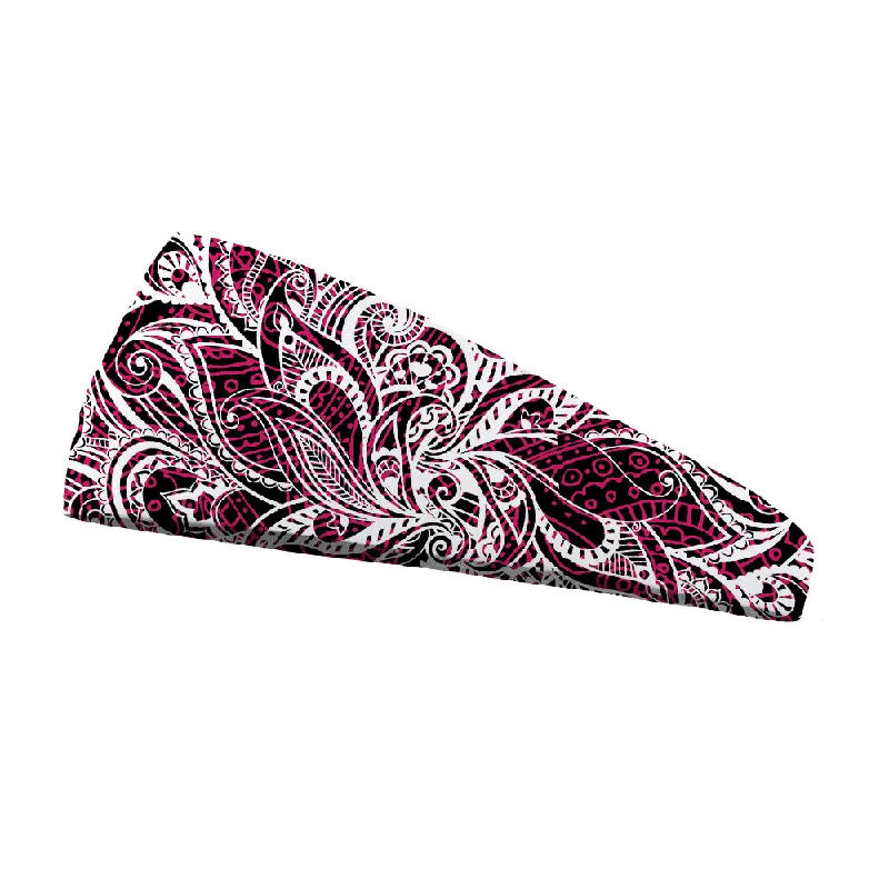 Sale | Hot Pink & Black Paisley 4" Tapered