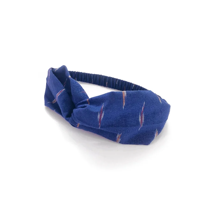 Organic Cotton Twist Headband - Sapphire Blue