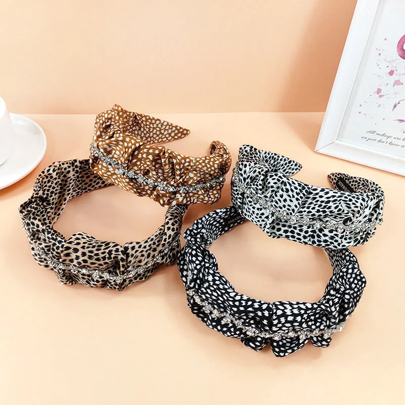 Wholesale Leopard Chain Rhinestone Headband