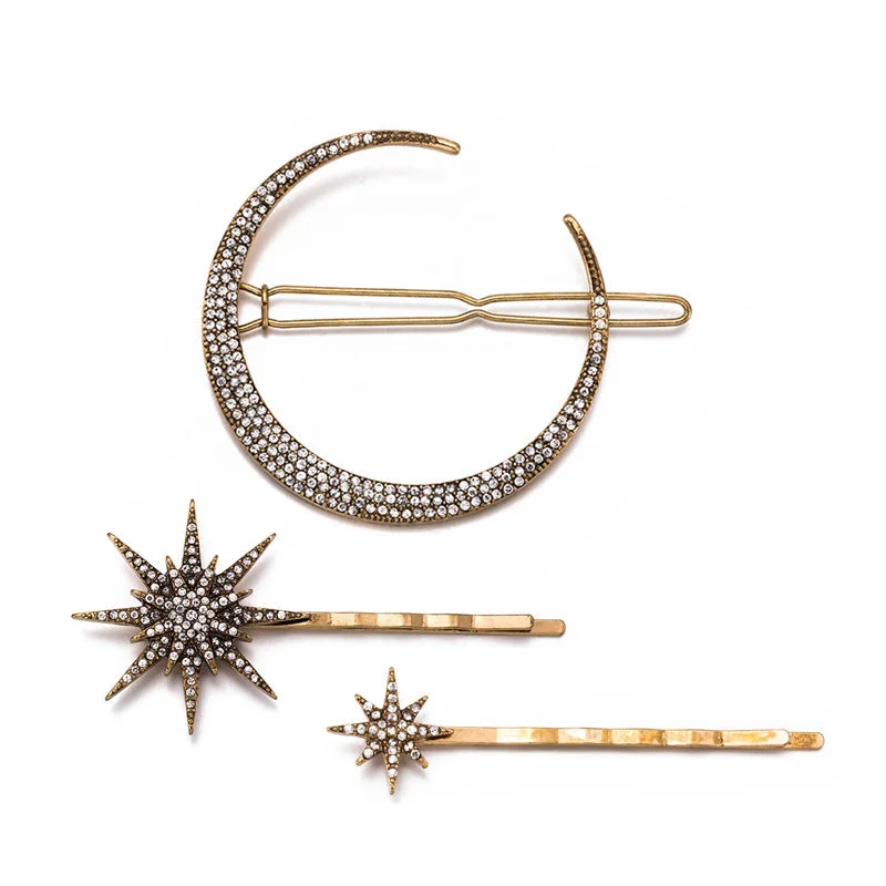 Wholesale Moon Snowflake Star Hairpin Set Alloy Hairpin