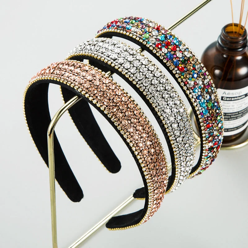 Wholesale Trendy Color Full Diamond Non-slip Headband