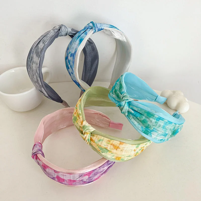 Wholesale Broadband Knotted Tie Dye Fabric Headband