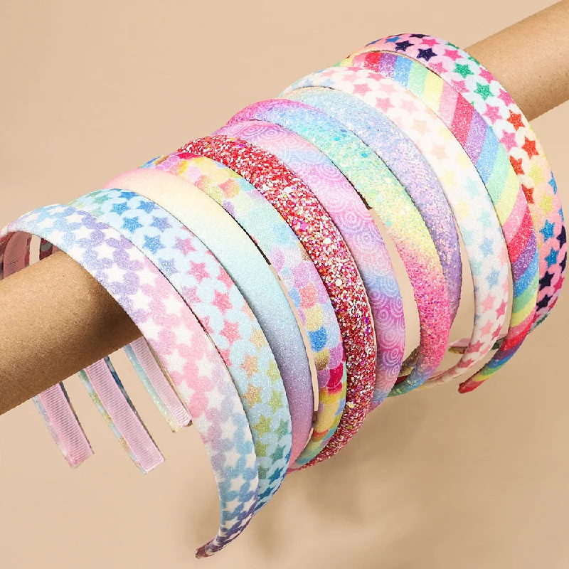 Wholesale Glitter Gradient Color Kids Cloth Headband