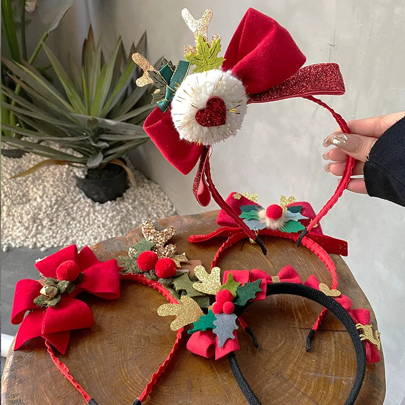 Wholesale Christmas Bow Fabric Headband