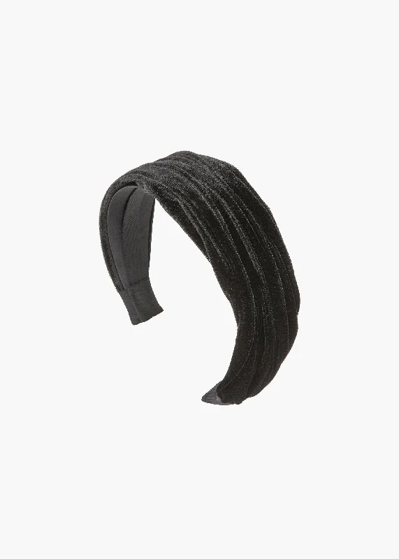 Natasha Velvet Headband -- Black