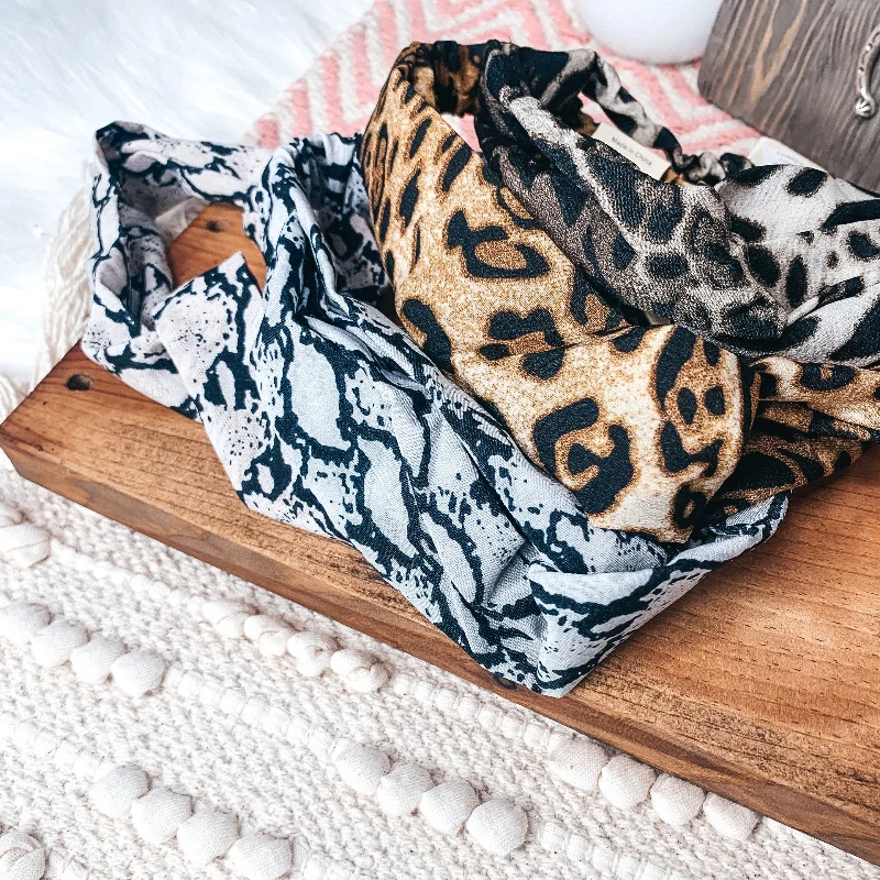 Elastic Animal Print Headbands