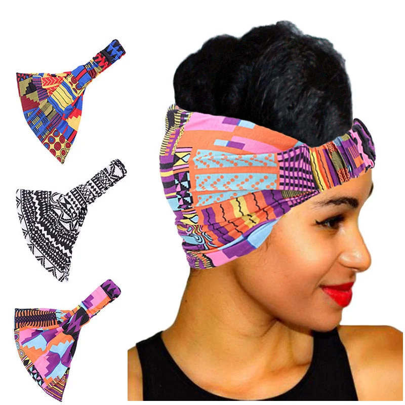 Wholesale Polyester Printed Yoga Exercise Wide Brim Headband