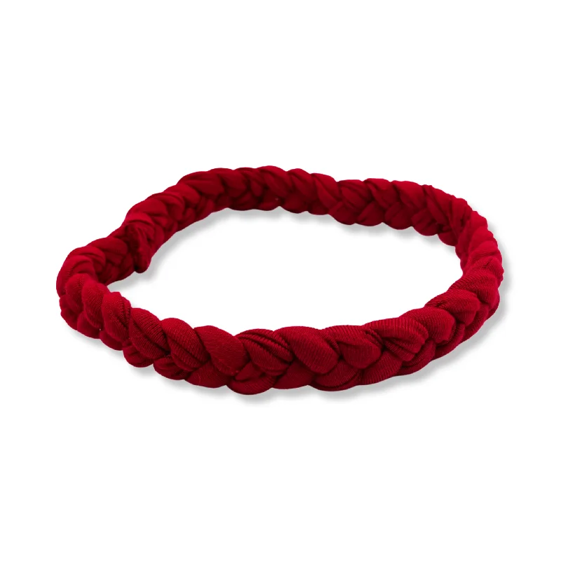 Solid Red Braided Headband