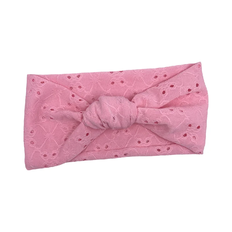 Pretty in Pink Eyelet Top Knot Headband