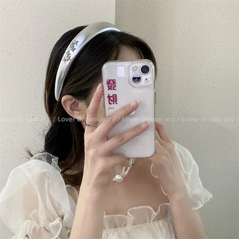 Wholesale Cross Star Universe Silver Sponge Headband