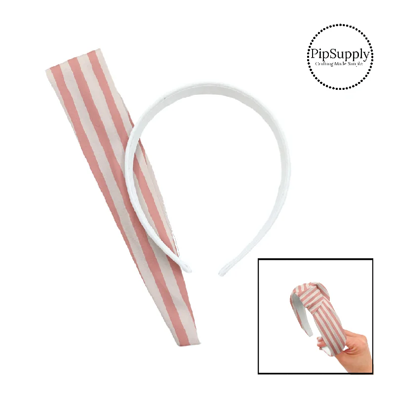 Dusty Rose Beach Stripes DIY Knotted Headband Kit