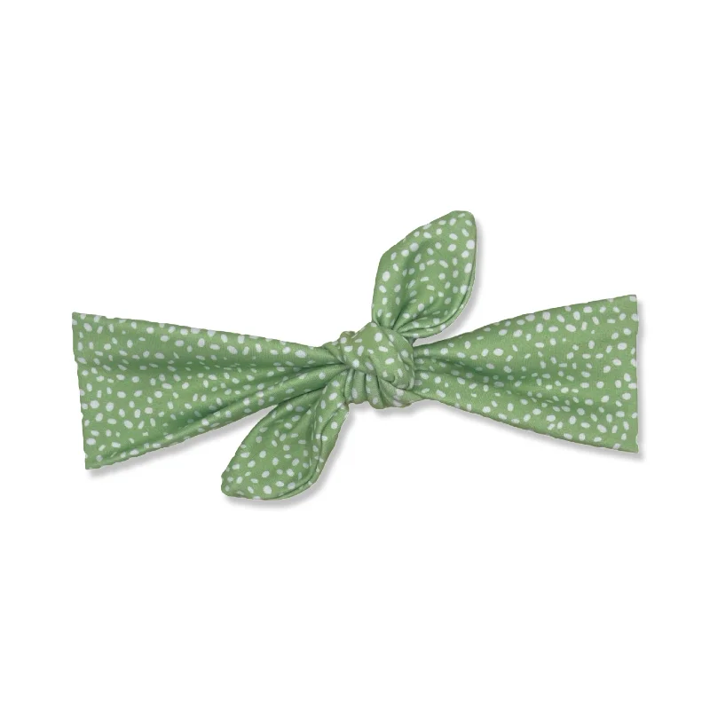 Bright Green Spotted Tied Headband