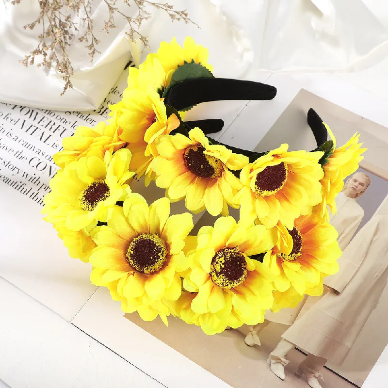 Wholesale Fabric Sun Flower Headband