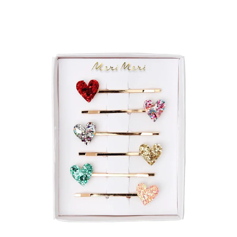 Hair Slides - Glitter Hearts