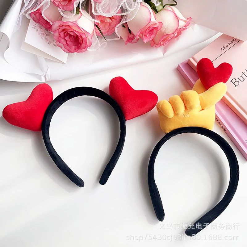 Wholesale Valentine's Day Love Fabric Hair Hoops