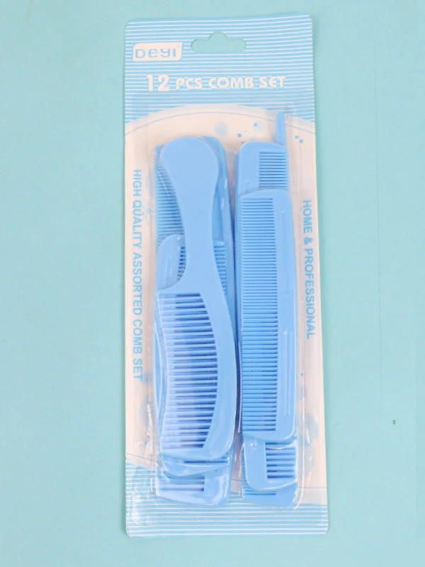 Pack Of 12 Hair Combs Multicolor