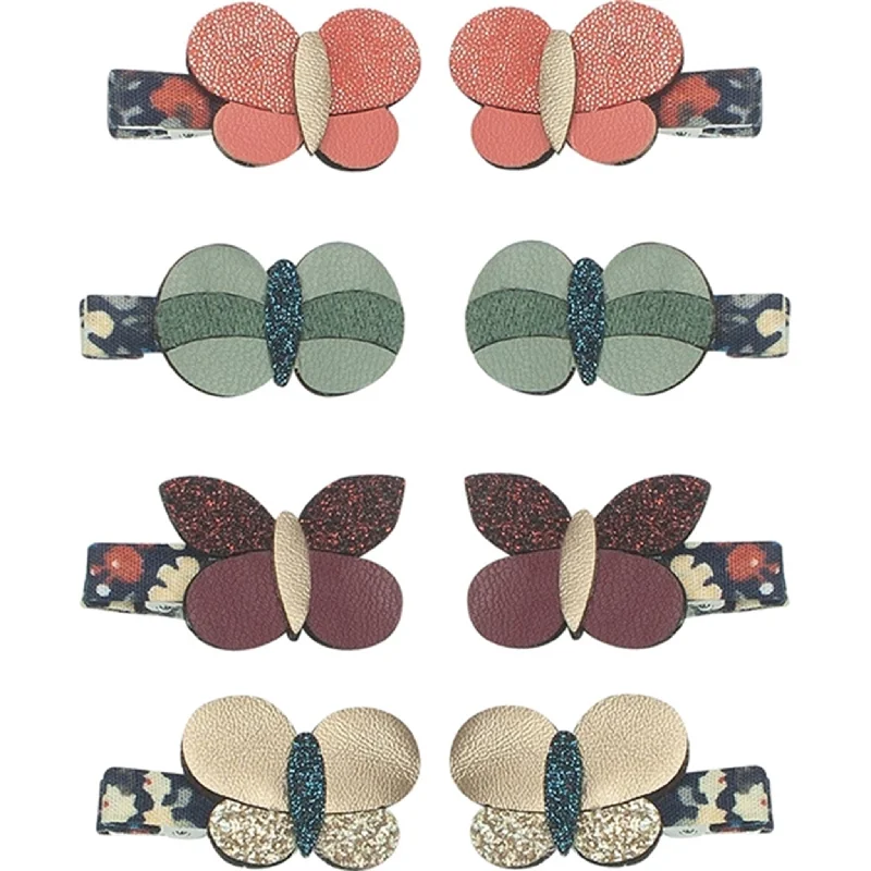 Mimi & Lula 8 Hair Clips Mini Bonnie Butterfly Winter Ivy