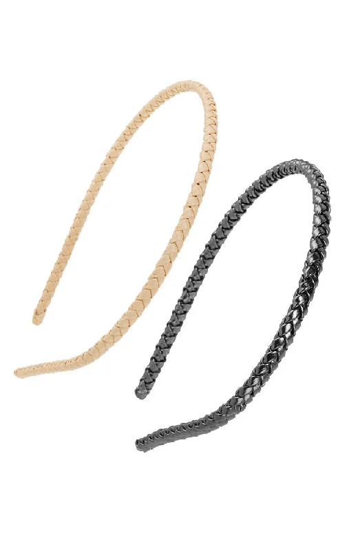 Braided 1/4" Headband 2-Pack