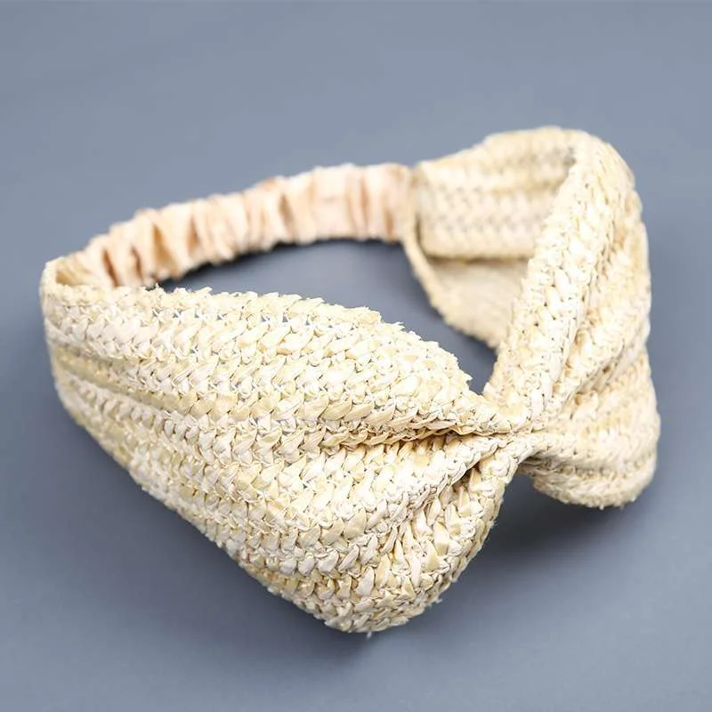 Wholesale Boho Straw Bow Headband