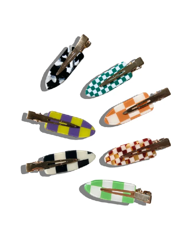 4pc Checkered Creaseless Setting Clip Set | Eco-Friendly