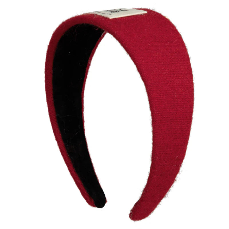 headband felted wide  - red