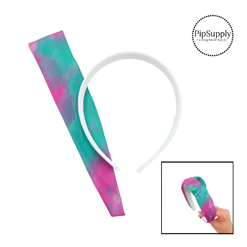 Pink and Teal Tie Dye DIY Knotted Headband Kit