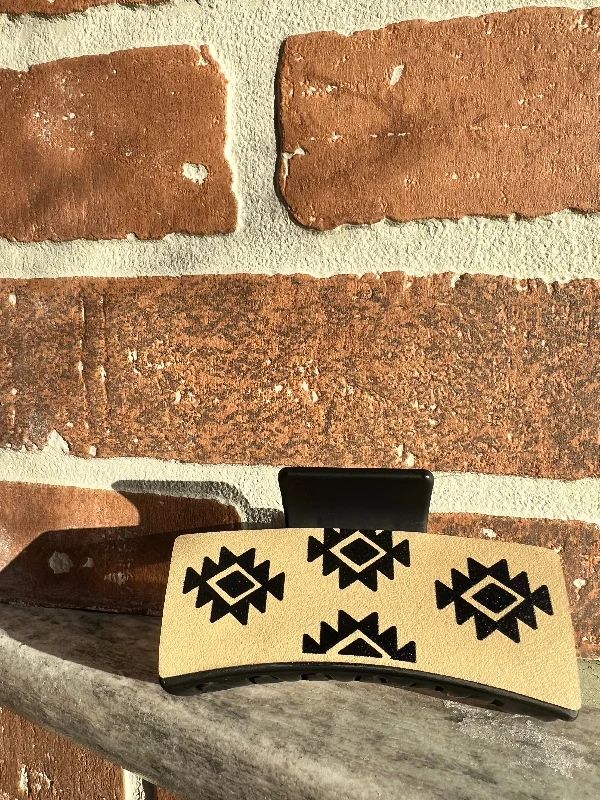 Aztec Leather Hair Clip