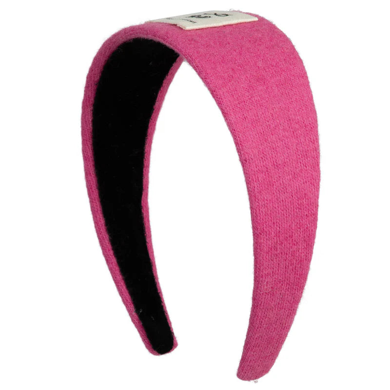 headband felted wide  - hot pink