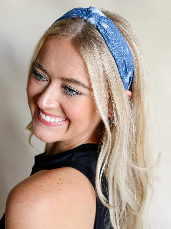 Good Hair Day Tie Dye Denim Headband