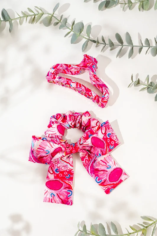 The Future Is Bright Bow Scrunchie & Curved Claw Clip