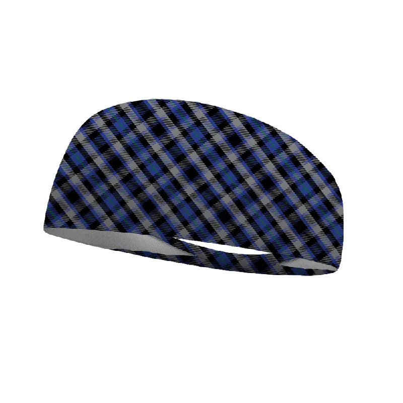 Cobalt Flannel Performance Wicking Headband