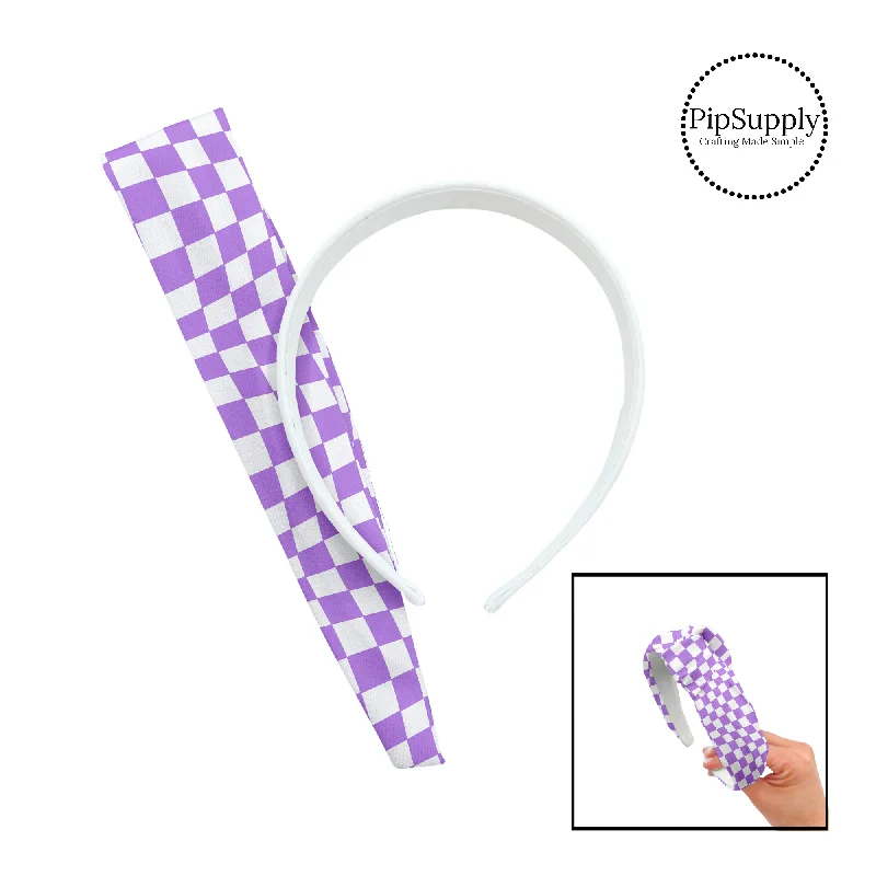 Wavy Checkered Lavender DIY Knotted Headband Kit