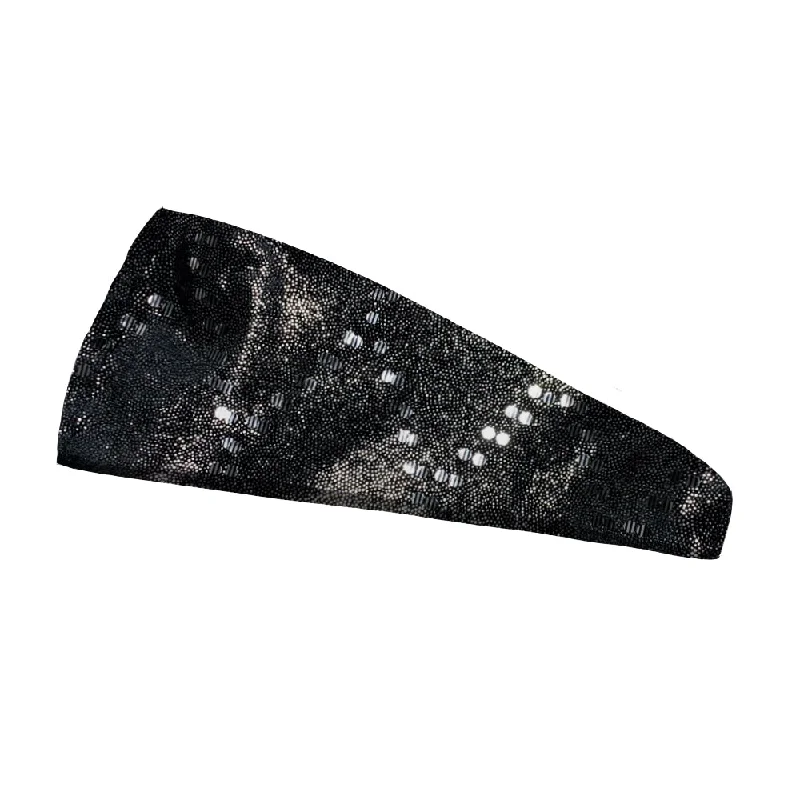 Fashion Dark Silver Shimmer Headband - 4" and 3" Tapered