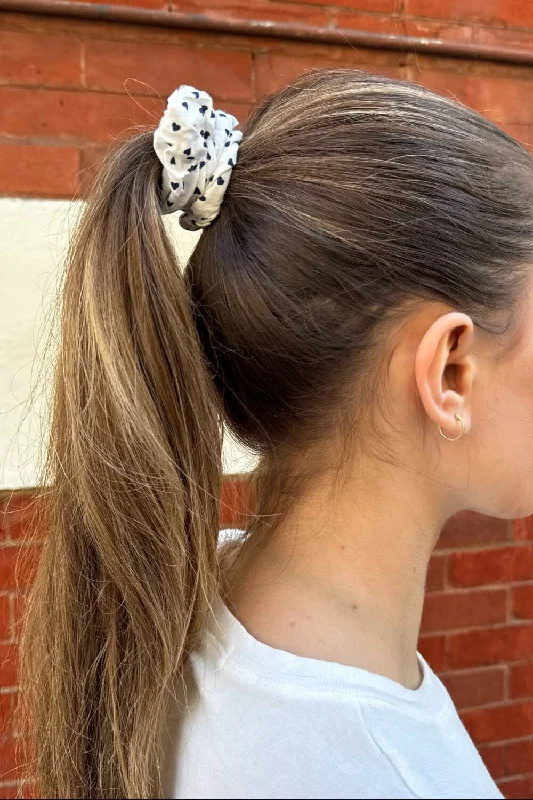 Navy Blue Heart Scrunchie