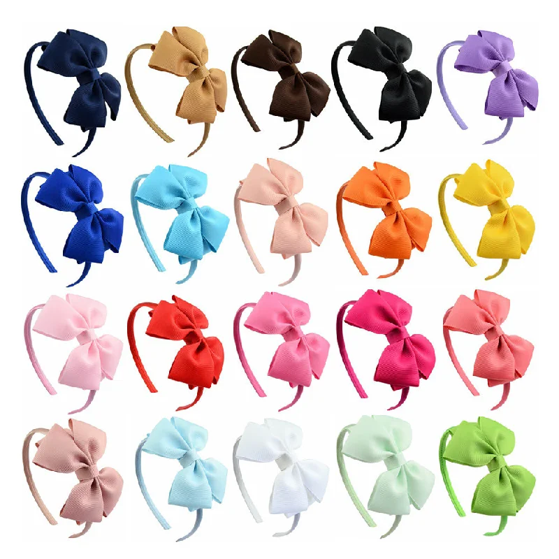 Wholesale Polyester Rib Kids Bow Headband