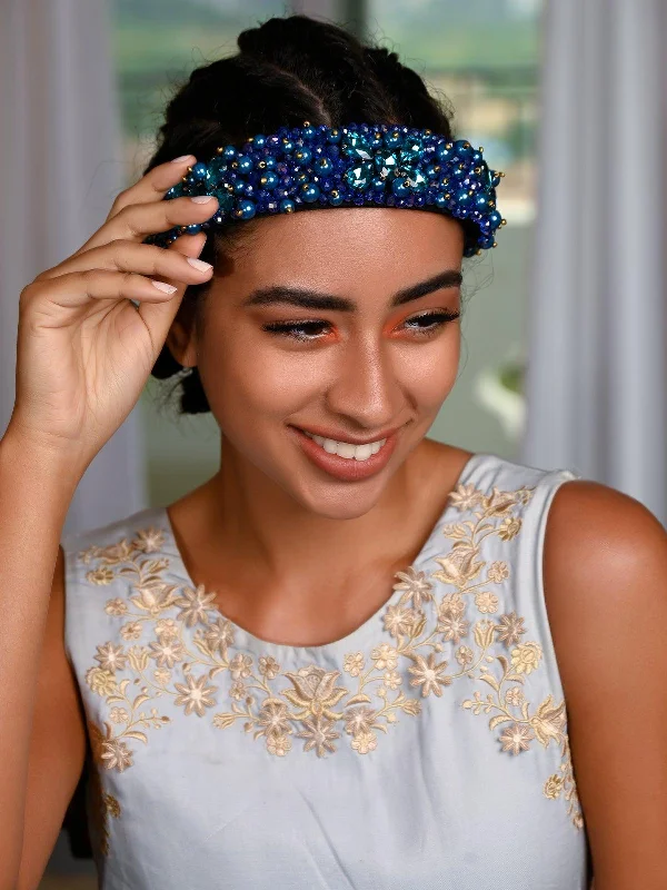 Odette Women Blue Rhinestones Hairband