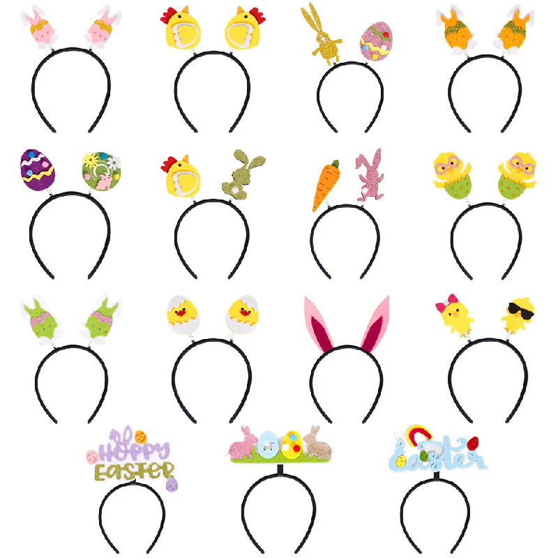 Wholesale Plastic Easter Decoration Cartoon Egg Bunny Children Headband