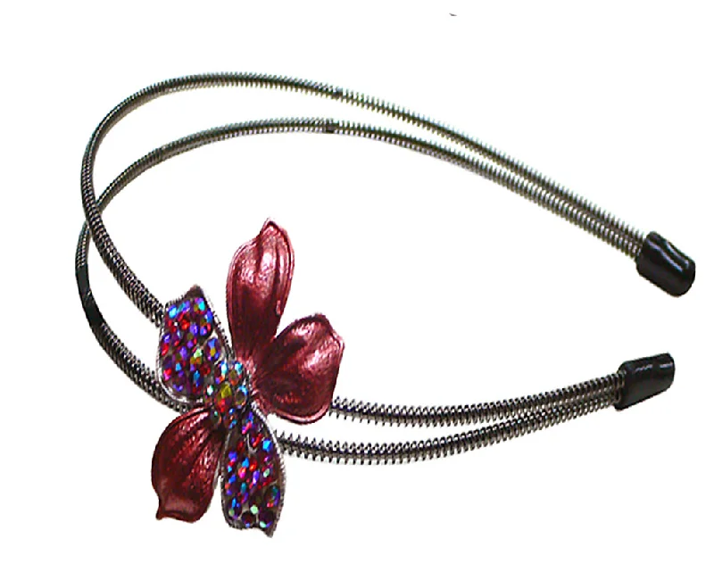 Crystal Flower Headband Resilient Metal Wire Hair Band YY86801-4