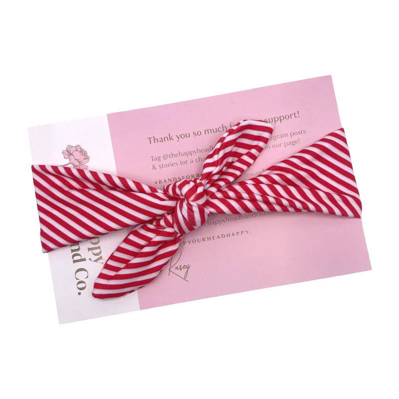 Peppermint Stripes Tied Headband