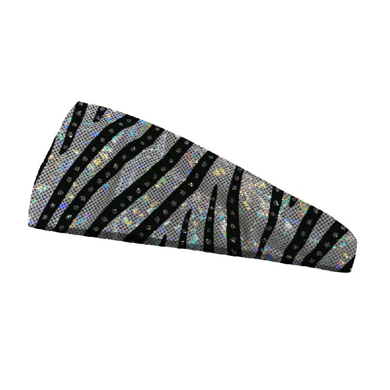 Fashion Zebra Rhinestones Headband - 4" Tapered