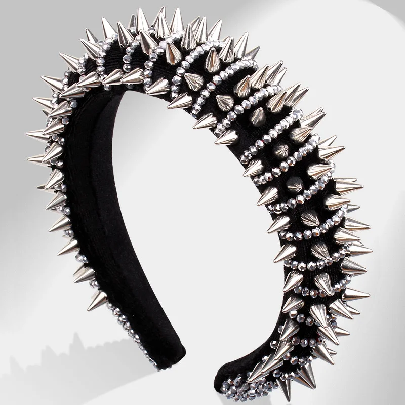 Wholesale Ice Baroque Rivet Sponge Headband