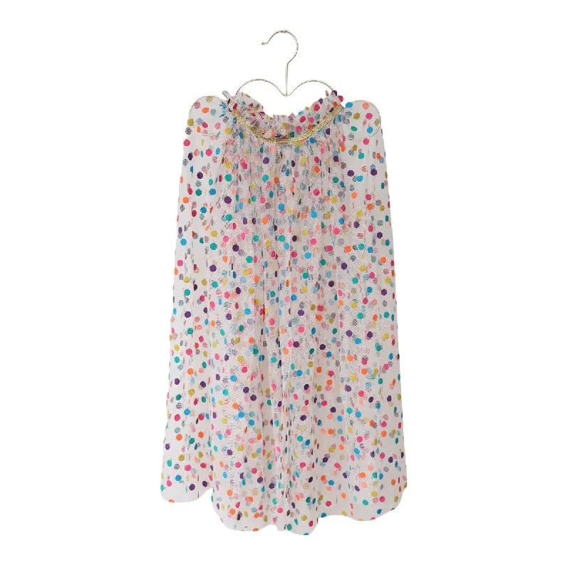 Cape Dress Up - Multicoloured Polka Dot Tulle