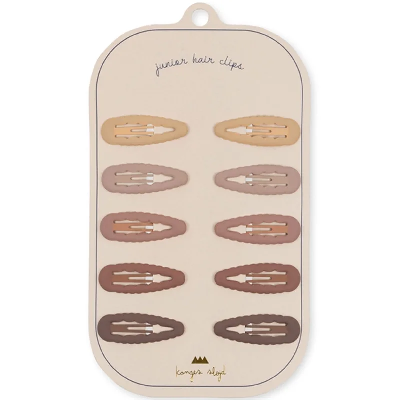 Konges Sløjd Hair Clips Junior Scallop 10-pack Rosie Shade