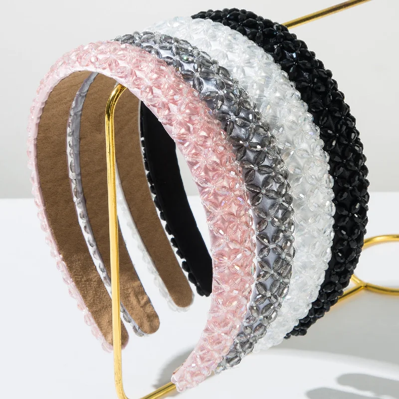 Wholesale Woven Crystal Beaded Small Fragrance with Thin Edge Headbands