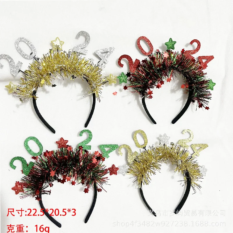 Wholesale Christmas 2024 Number Fabric Headbands