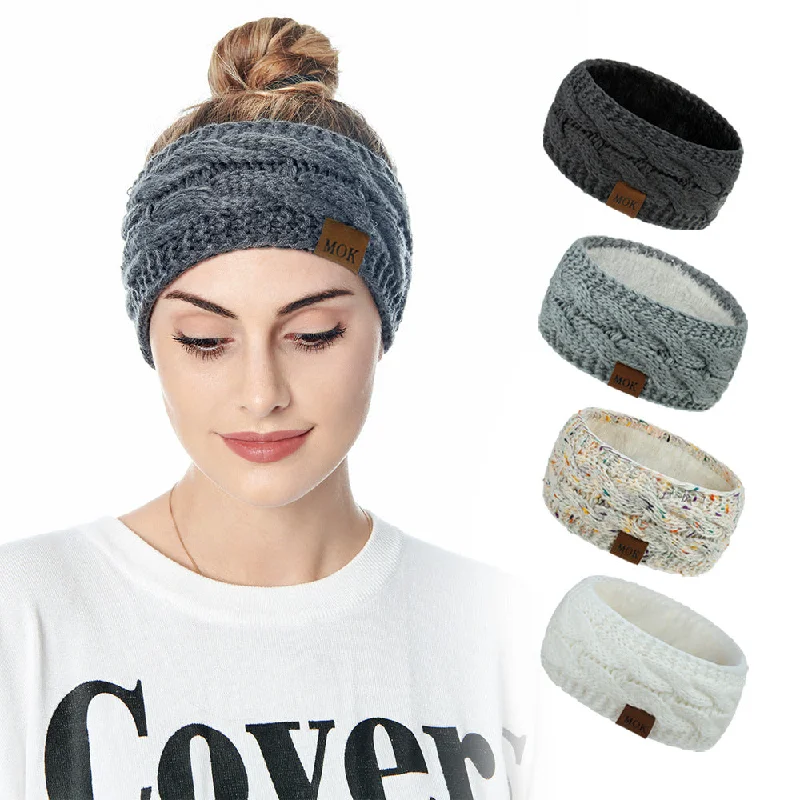 Wholesale Autumn and Winter Plush Acrylic Yarn Knitted Headbands