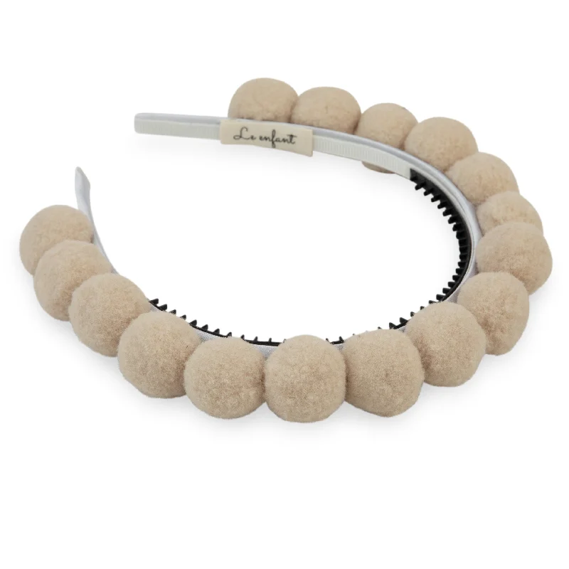 headband pom pom - cream