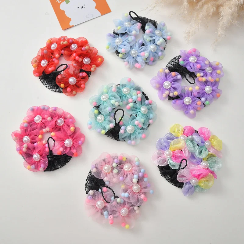 Wholesale Kids Pearls Flowers Hairnets