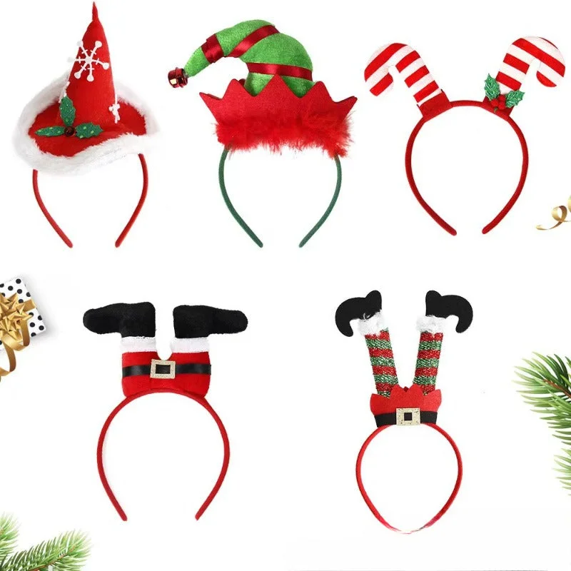 Wholesale Christmas Elf Hat Children's Adult Party Cartoon Santa Claus Snowflake Hat Headband