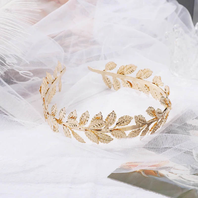 Wholesale Alloy Baroque Gold Leaf Headband